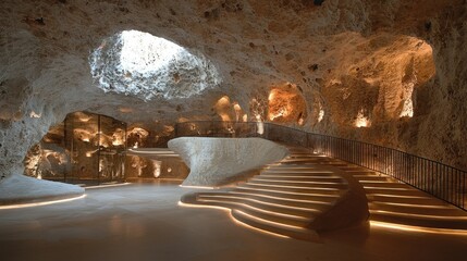 Poster - Cave Staircase Modern Architectural Design