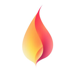Poster - An abstract image depicts a stylized flame in shades of orange, yellow, and red against a black background.