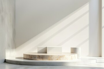Aufkleber - Detailed Image of Podium Display Blank 3D Mockup Rendering