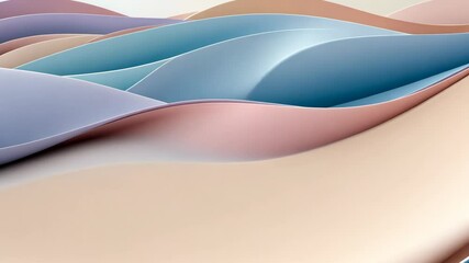 Poster - smooth pastel waves undulating gracefully in abstract fluid motion