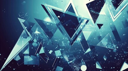 Leinwandbilder - A futuristic vector design featuring geometric symbols in a dynamic arrangement.