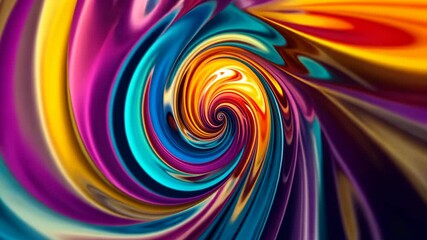 Poster - Vibrant swirl patterns unfold in mesmerizing psychedelic abstract art