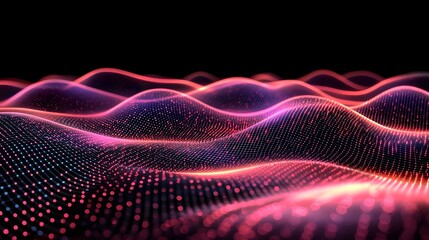 Poster - Vibrant abstract background with dynamic waveforms grid patterns and data visualization elements representing the concept of market diversification and financial strategy