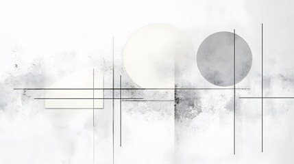 Poster - Abstract Grey and White Geometric Shapes Design