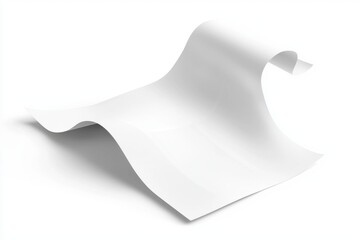 Poster - Realistic Flowing White Paper Texture with 3D Effects for Creative Projects