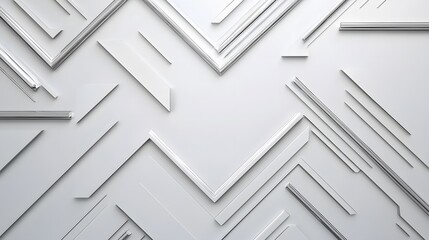 Poster - Abstract White Geometric Shapes Design Pattern