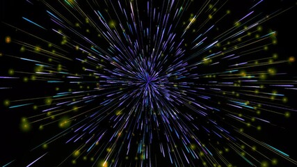Aufkleber - blue gold fireworks Explosion Motion on black Background. Animated Overlay. Holiday theme. Merry Christmas and Happy New Year 2026.
