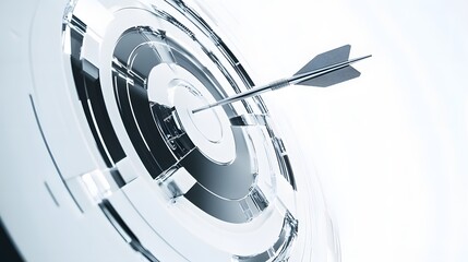 Poster - Arrow Striking a Futuristic Glass Target
