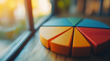 Aufkleber - close up view of a vibrant colorful pie chart breaking down the key components and segments of effec