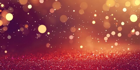 Poster - Red background with many small circles
