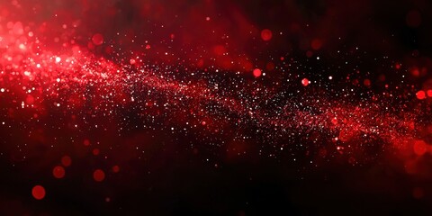 Poster - Red and black background with a red line of sparkles