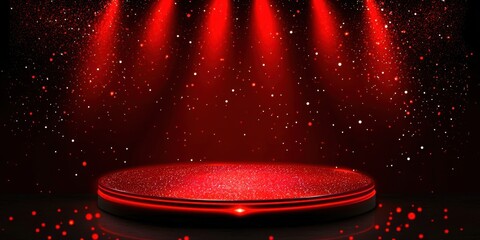 Poster - Red stage with a spotlight on it
