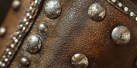 Poster - Leather item with many silver and gold studs