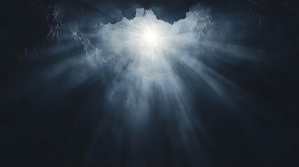 Poster - radiant breakthrough a powerful burst of luminous energy radiating from the center of a dark enigmat