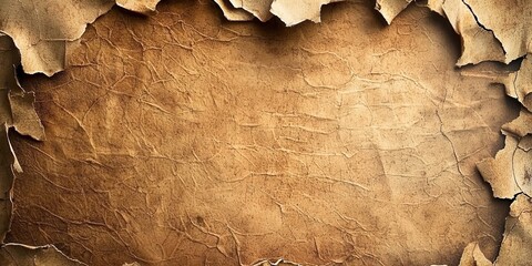 Poster - Torn piece of paper with a brown background