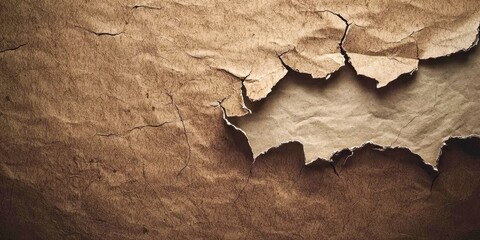 Poster - Torn piece of paper with a crack in it