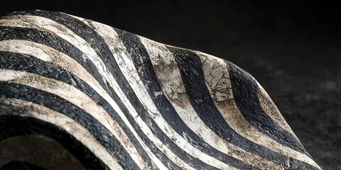 Aufkleber - Piece of fabric with black and white stripes