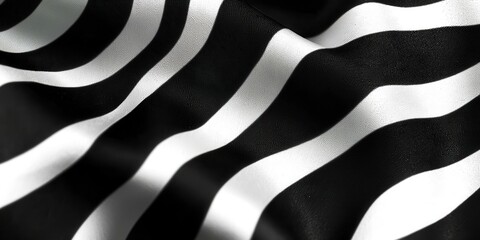 Poster - Black and white striped fabric