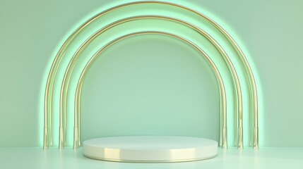 Poster - Stylish 3D Podium with Ample Empty Space and Framed Elements