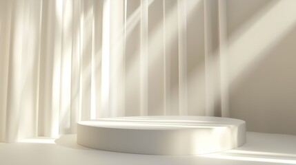 Poster - Sleek 3D Podium in Large Empty Area with Soft Natural Light