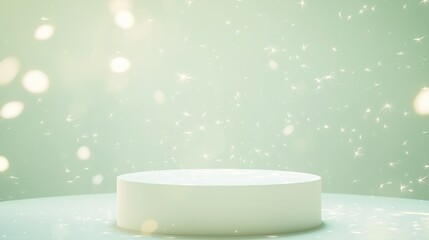Aufkleber - Elegant 3D Podium in Ample Empty Space with Soft Light Decoration