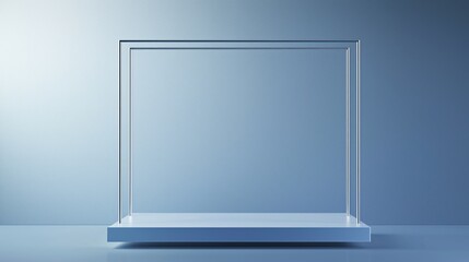 Poster - Elegant Minimalist 3D Podium Design with Ample Space and Soft Lighting