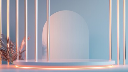 Poster - Elegant 3D Podium with Ample Empty Space for Showcasing Products or Ideas