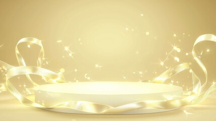 Poster - Elegant 3D Podium Design with Ample Empty Space for Display and Presentation