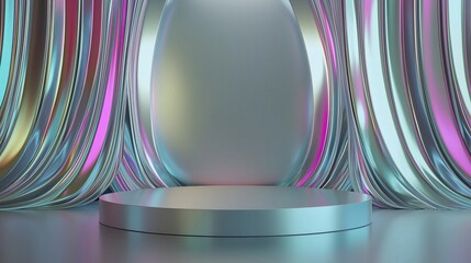 Poster - Stylish 3D Podium Design with Ample Empty Space for Presentations and Events