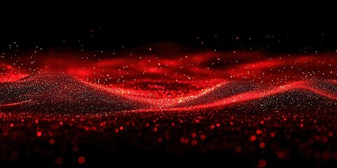Wall Mural - red wave of sparks with a black background