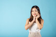 © sorapop - Skin care and Beauty concept. Asian young woman with beauty face touching healthy facial skin, portrait happy female with natural makeup and healthy face