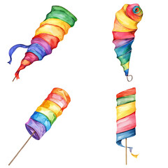 Poster - colorful spiral decorations festive event digital vibrant atmosphere artistic view celebration conce