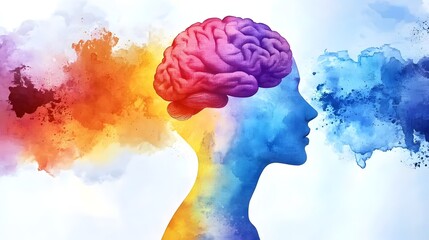 Wall Mural - vibrant digital showcasing the balance of mental health nutrition and exercise as key pillars of per