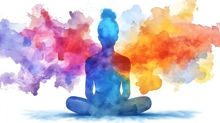 Wall Mural - futuristic health and wellness concept with interconnected elements of self care fitness and nutriti