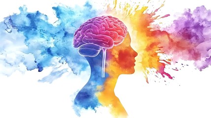 Wall Mural - dynamic and colorful depicting a person embracing a healthy lifestyle with interwoven elements of me
