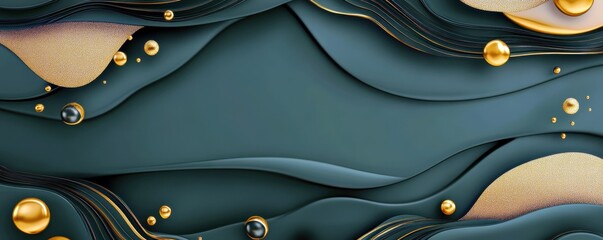 Poster - Elegant Abstract Background with Soft Curves and Glossy Golden Accents in Fluid Movement for Modern Design Projects and Artistic Displays