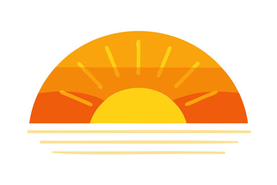 Elegant Sunrise Vector Design Isolated on a Clear Transparent Background