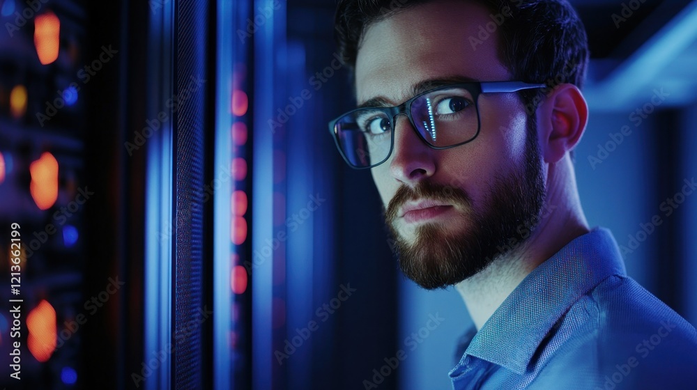 Technologist in the Server Room