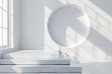 Poster - High Resolution Image of 3D White Indoor Logo Mockup for Company
