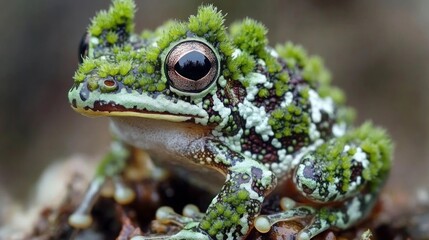 Sticker - Close-up of a Mossy Frog