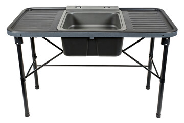 Wall Mural - Portable folding table with built-in sink isolated with transparent background