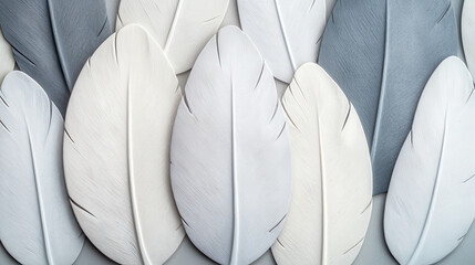 Poster - Elegant Background Showcasing Delicate Curves of Artistic Leaves in Soft Tones and Textures