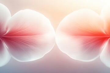 Poster - Floating blossoms create a tranquil atmosphere with delicate pastel hues in a minimalist design