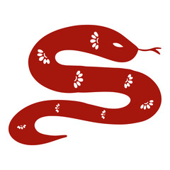 Canvas Print - hand drawn red snake illustration, a symbol of chinese new year, suitable for banners, social media 
