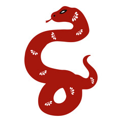Canvas Print - hand drawn red snake illustration, a symbol of chinese new year, suitable for banners, social media 