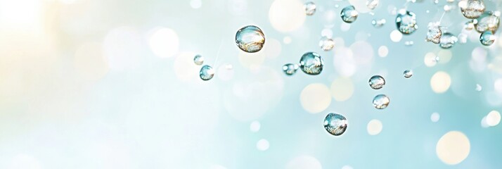 Poster - Glistening droplets dance on a pristine glass surface, capturing the essence of light and clarity in an artistic display of beauty