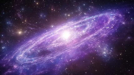 Wall Mural - cosmic nebula in deep space swirling galaxies of purple and blue scattered with brilliant crystallin