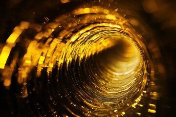Poster - Captivating golden spiral view with shimmering reflections and depth