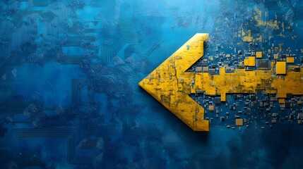 Poster - Abstract Circuit Board Arrow Digital Design