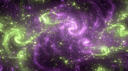 Wall Mural - purple and green spiral galaxy